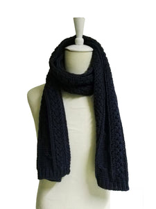 Knit Scarf - Navy Cable Knit